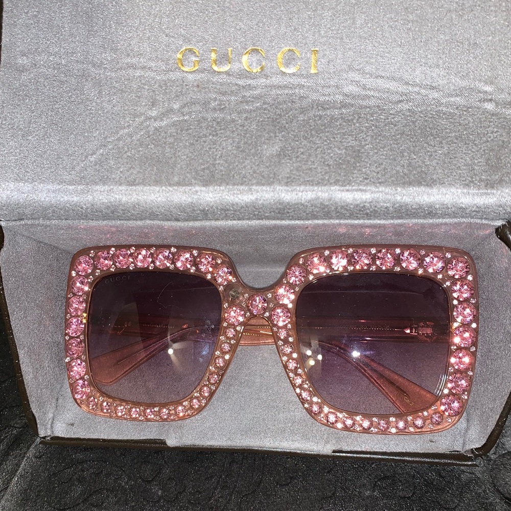 Gucci studded pink sunglasses